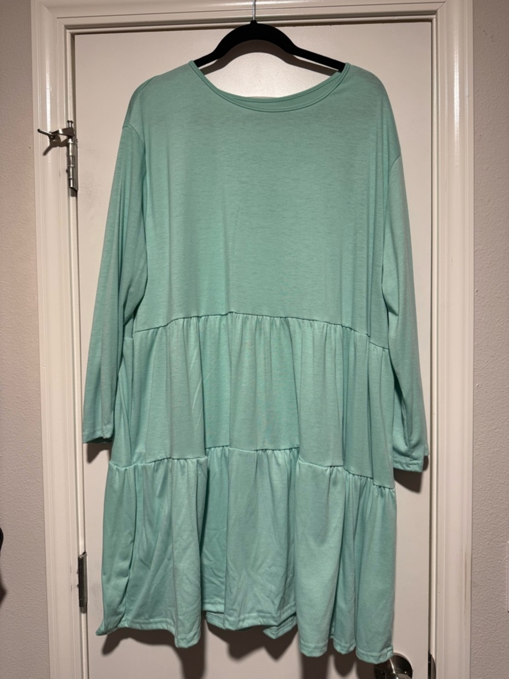 Light Blue Tiered Long Sleeve Dress